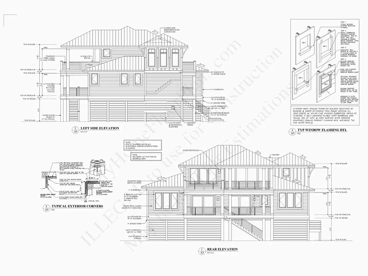 Fațade 10 – Proiect de casa cu 2 etaje 285 m²: 4 Dormitoare, 5 Bai, Bucatarie deschisa, Garaj — 89056R