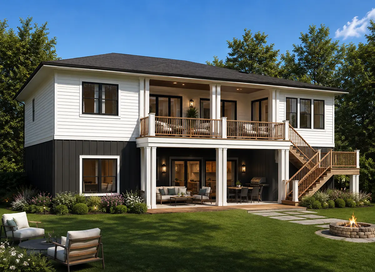Imagini principale 3 – Proiect de casa cu etaj 372 m²: 4 Dormitoare, Birou, 6 Bai, Bucatarie deschisa, Garaj — 40189R