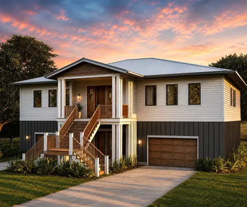 Miniatură 1 – Proiect de casa cu etaj 372 m²: 4 Dormitoare, Birou, 6 Bai, Bucatarie deschisa, Garaj — 40189R