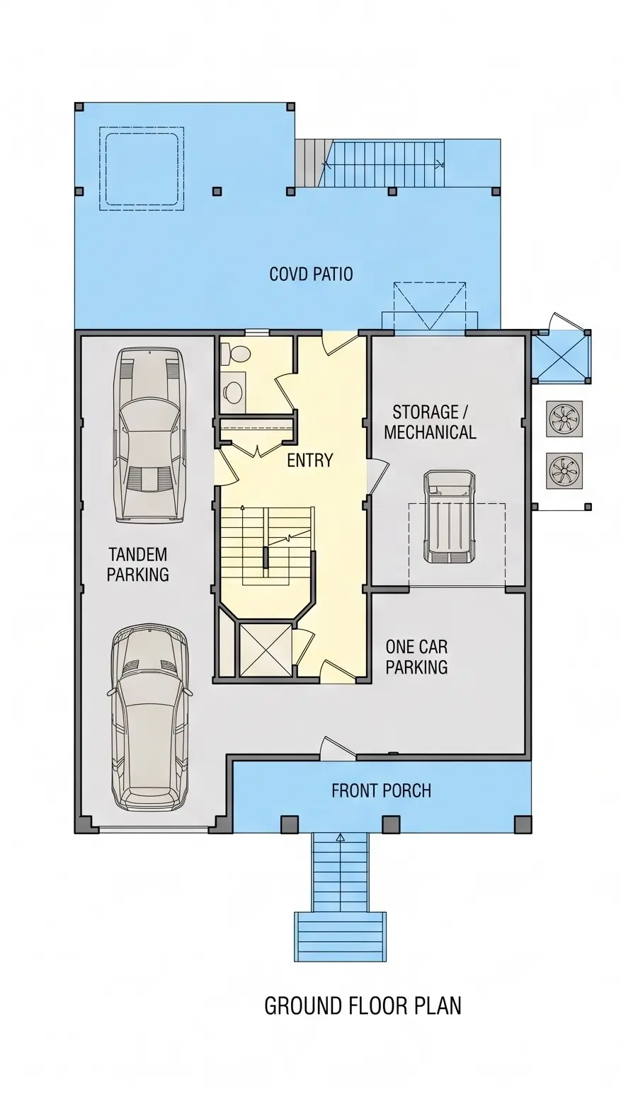 Subsol 11 – Proiect de casa cu 2 etaje 255 m²: 4 Dormitoare, 5 Bai, Bucatarie deschisa, Garaj — 44965R