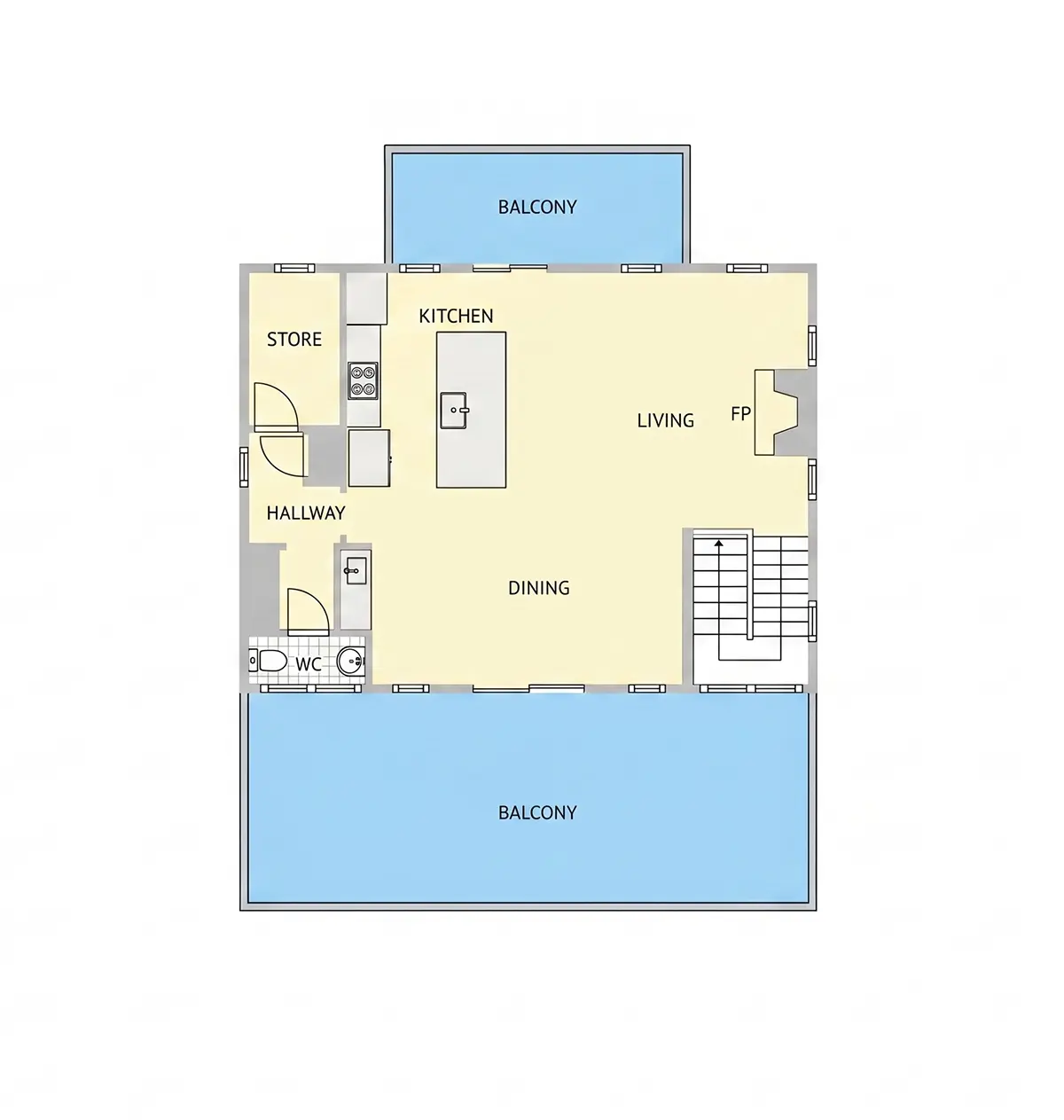 Etaj 1 21 – Proiect de casa cu 2 etaje 281 m²: 5 Dormitoare, 5 Bai, Bucatarie deschisa, fara Garaj — 13197R