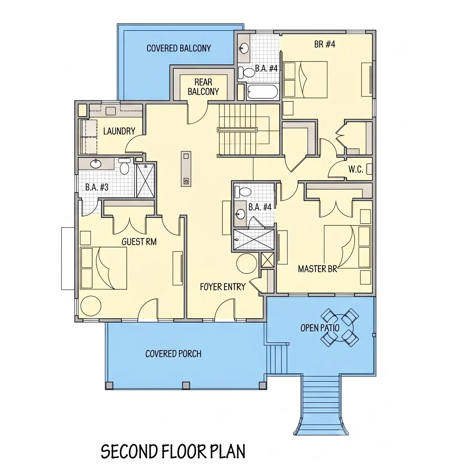 Etaj 1 27 – Proiect de casa cu 2 etaje 473 m²: 5 Dormitoare, 5 Bai, Bucatarie deschisa, Garaj — 67090R