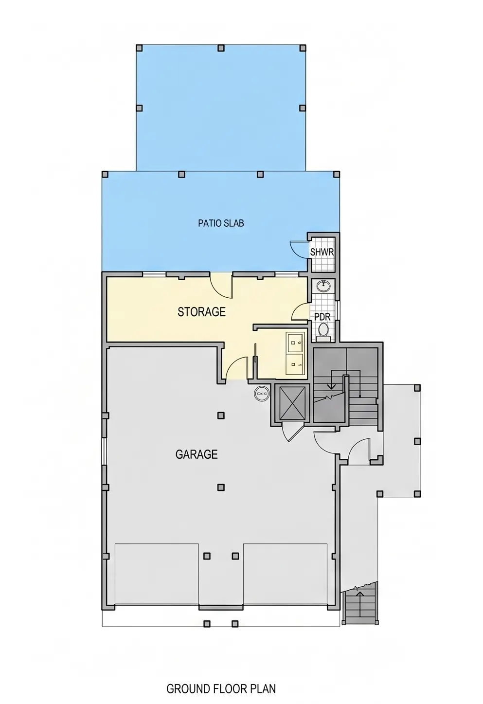 Subsol 11 – Proiect de casa cu 2 etaje 218 m²: 4 Dormitoare, 4 Bai, Bucatarie deschisa, Garaj — 46204R
