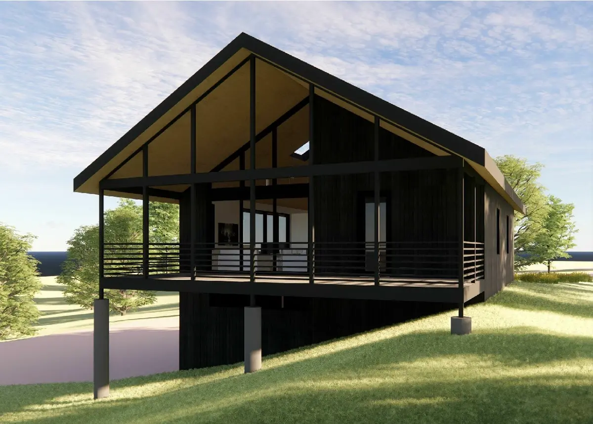 Imagini principale 5 – Proiect de casa cu etaj 113 m²: 2 Dormitoare, 2 Bai, Bucatarie deschisa, Garaj — 65832R