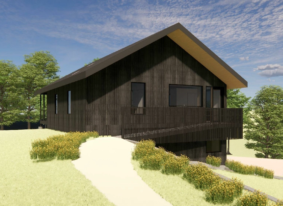 Imagini principale 4 – Proiect de casa cu etaj 113 m²: 2 Dormitoare, 2 Bai, Bucatarie deschisa, Garaj — 65832R