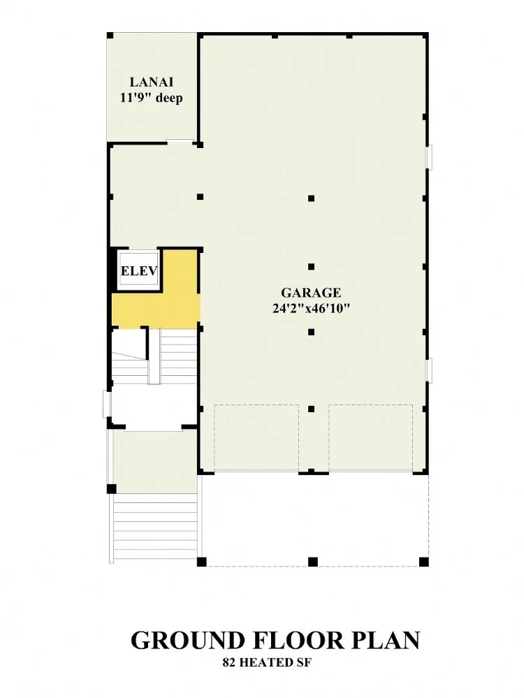 Subsol 10 – Proiect de casa cu 2 etaje 300 m²: 5 Dormitoare, 5 Bai, Bucatarie deschisa, Garaj — 57154R