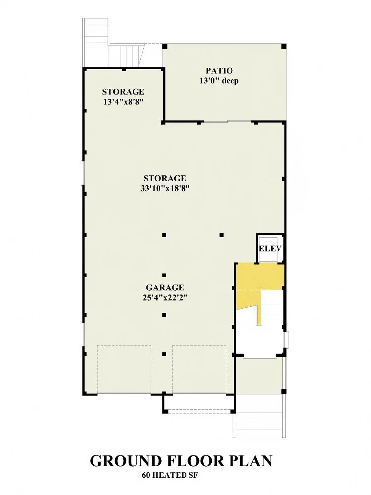 Subsol 7 – Proiect de casa cu 2 etaje 340 m²: 4 Dormitoare, 5 Bai, Bucatarie deschisa, Garaj — 68354R
