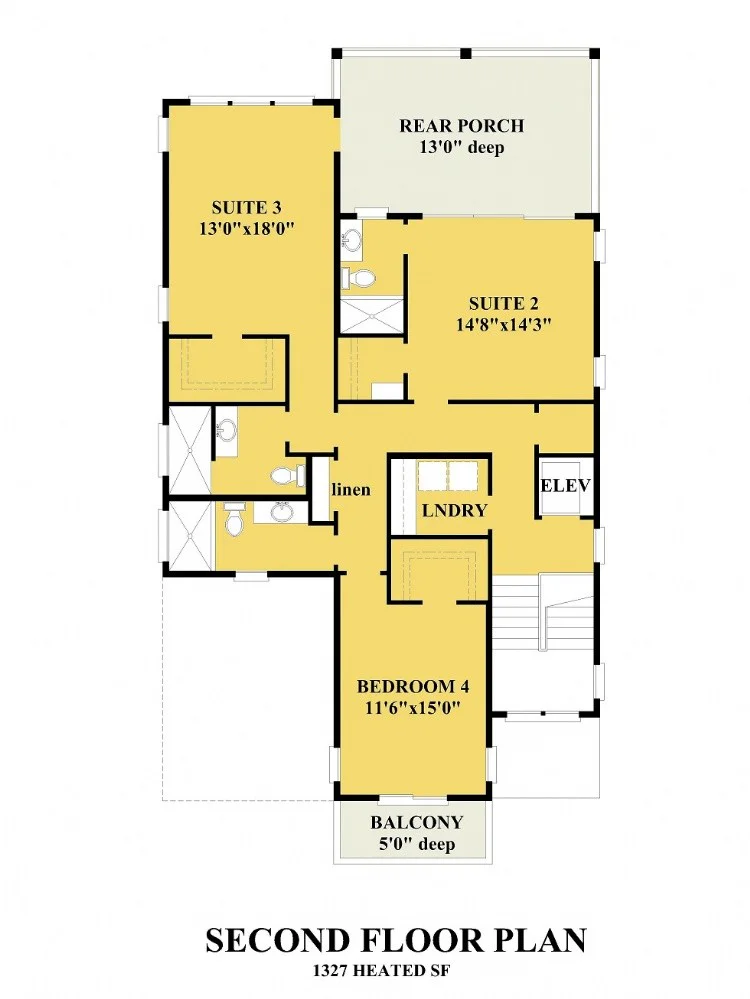 Etaj 1 9 – Proiect de casa cu 2 etaje 340 m²: 4 Dormitoare, 5 Bai, Bucatarie deschisa, Garaj — 68354R