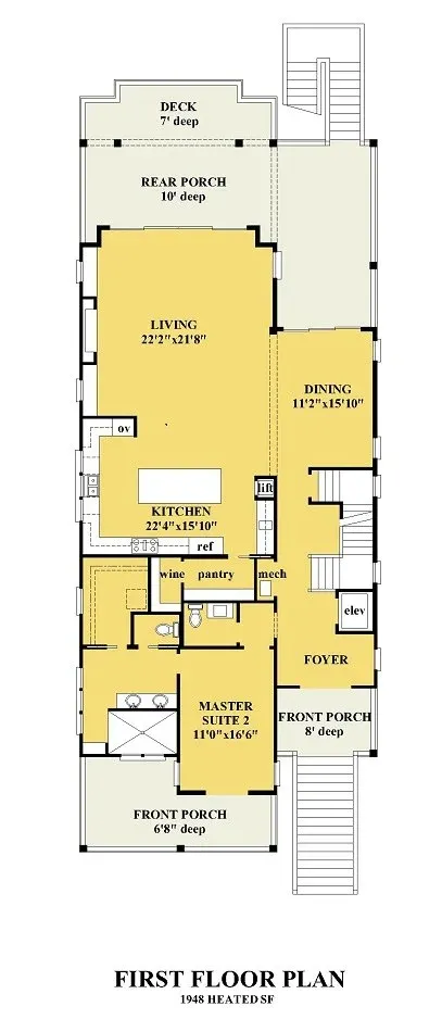 Parter 8 – Proiect de casa cu 2 etaje 383 m²: 5 Dormitoare, 5 Bai, Bucatarie deschisa, Garaj — 26386R