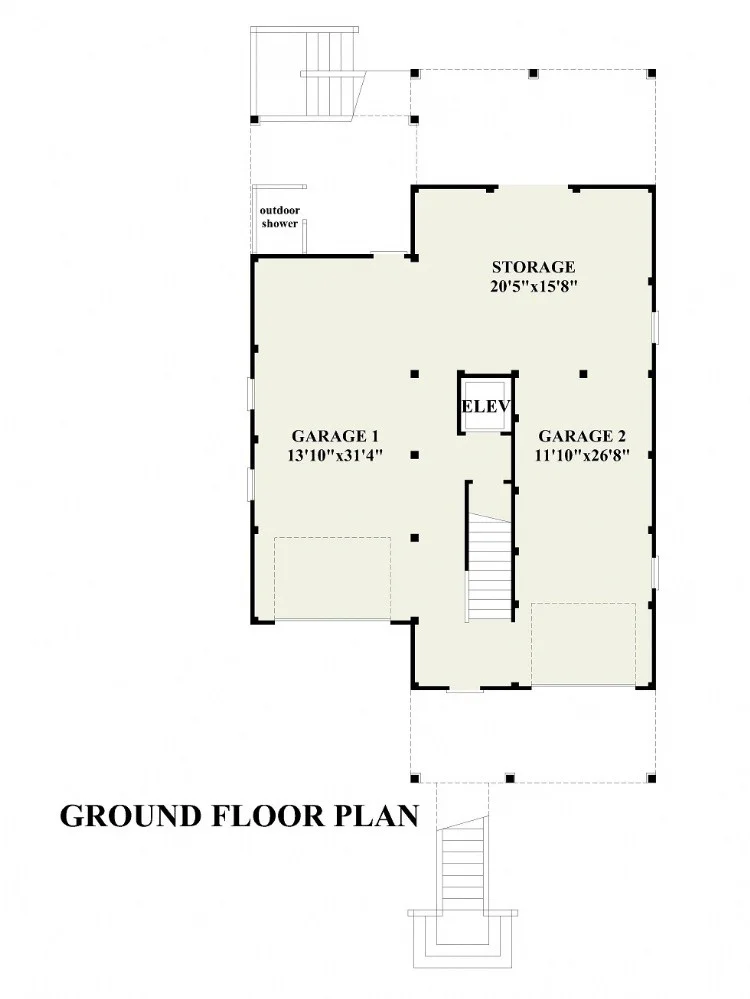 Subsol 6 – Proiect de casa cu 2 etaje 318 m²: 4 Dormitoare, 4 Bai, Bucatarie deschisa, Garaj — 35755R