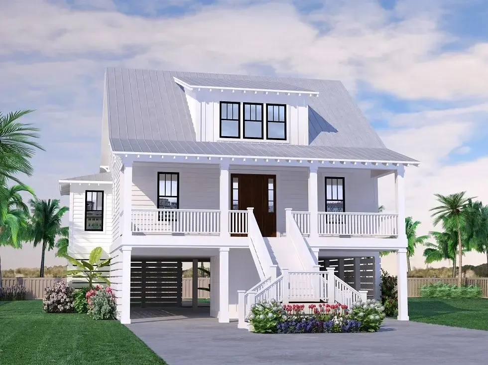 Imagini principale 4 – Proiect de casa cu 2 etaje 206 m²: 4 Dormitoare, 3 Bai, Bucatarie deschisa, Garaj — 22659R