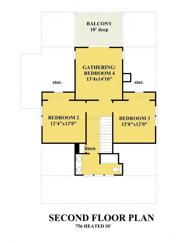 Etaj 1 9 – Proiect de casa cu 2 etaje 206 m²: 4 Dormitoare, 3 Bai, Bucatarie deschisa, Garaj — 22659R
