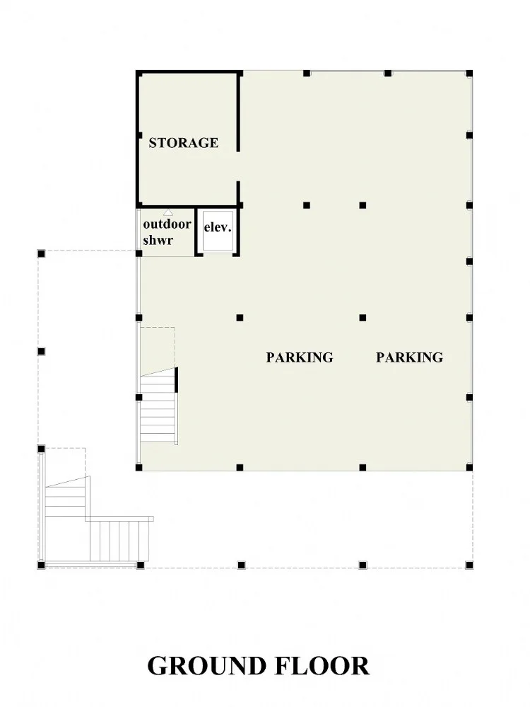 Subsol 8 – Proiect de casa cu 2 etaje 190 m²: 3 Dormitoare, 3 Bai, Bucatarie deschisa, Garaj — 43809R