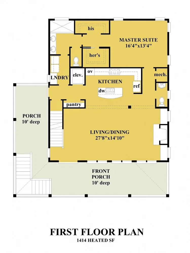 Parter 9 – Proiect de casa cu 2 etaje 190 m²: 3 Dormitoare, 3 Bai, Bucatarie deschisa, Garaj — 43809R