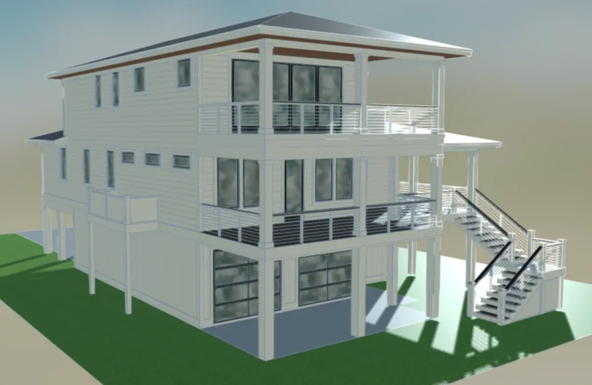 Imagini principale 8 – Proiect de casa cu 2 etaje 279 m²: 4 Dormitoare, Birou, 5 Bai, Bucatarie deschisa, Garaj — 21358R