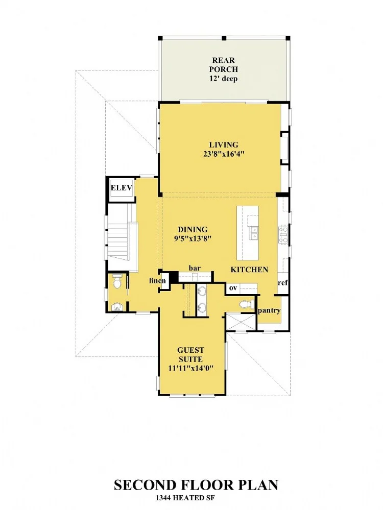 Etaj 1 15 – Proiect de casa cu 2 etaje 279 m²: 4 Dormitoare, Birou, 5 Bai, Bucatarie deschisa, Garaj — 21358R