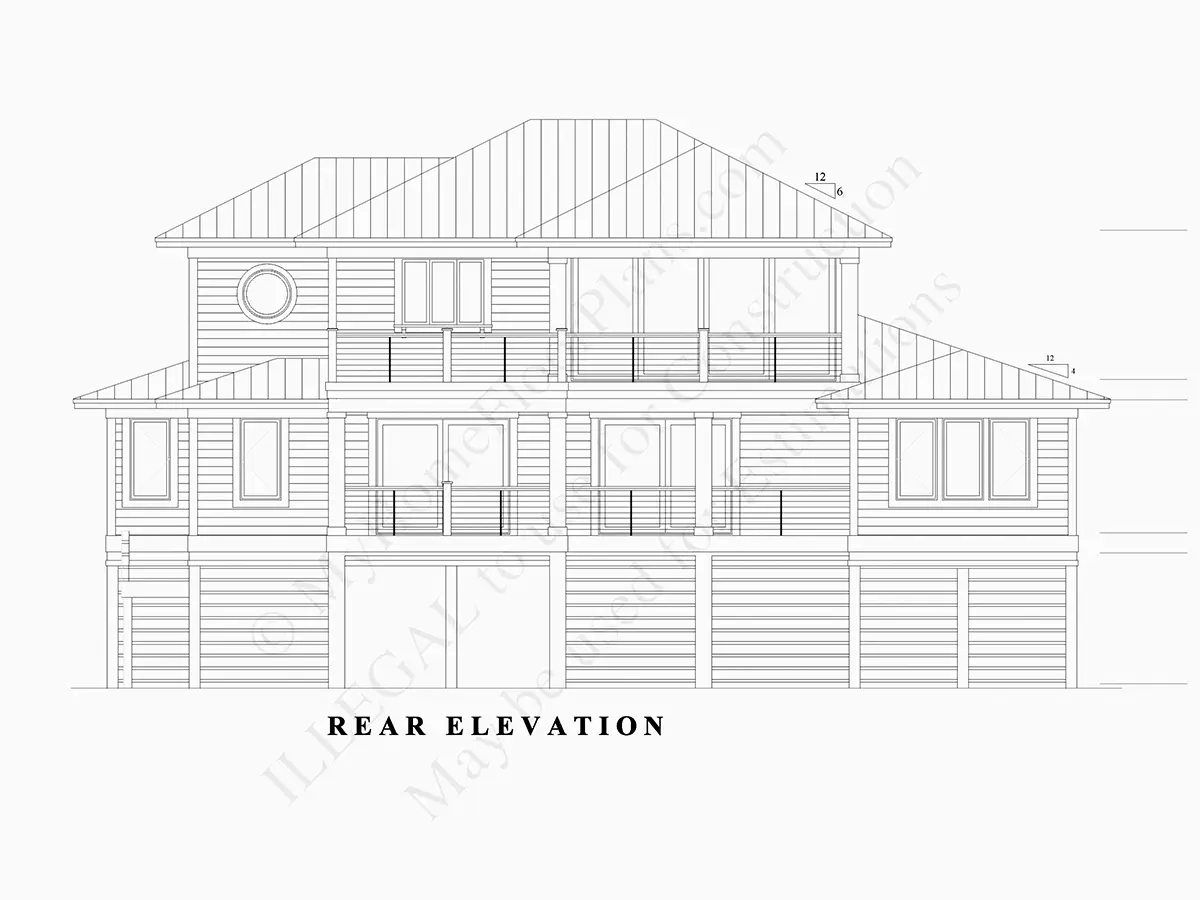 Fațade 17 – Proiect de casa cu 2 etaje 301 m²: 4 Dormitoare, 4 Bai, Bucatarie deschisa, Garaj — 87724R