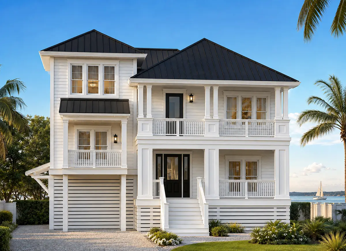 Imagini principale 3 – Proiect de casa cu 2 etaje 256 m²: 3 Dormitoare, 5 Bai, Bucatarie deschisa, Garaj — 44310R