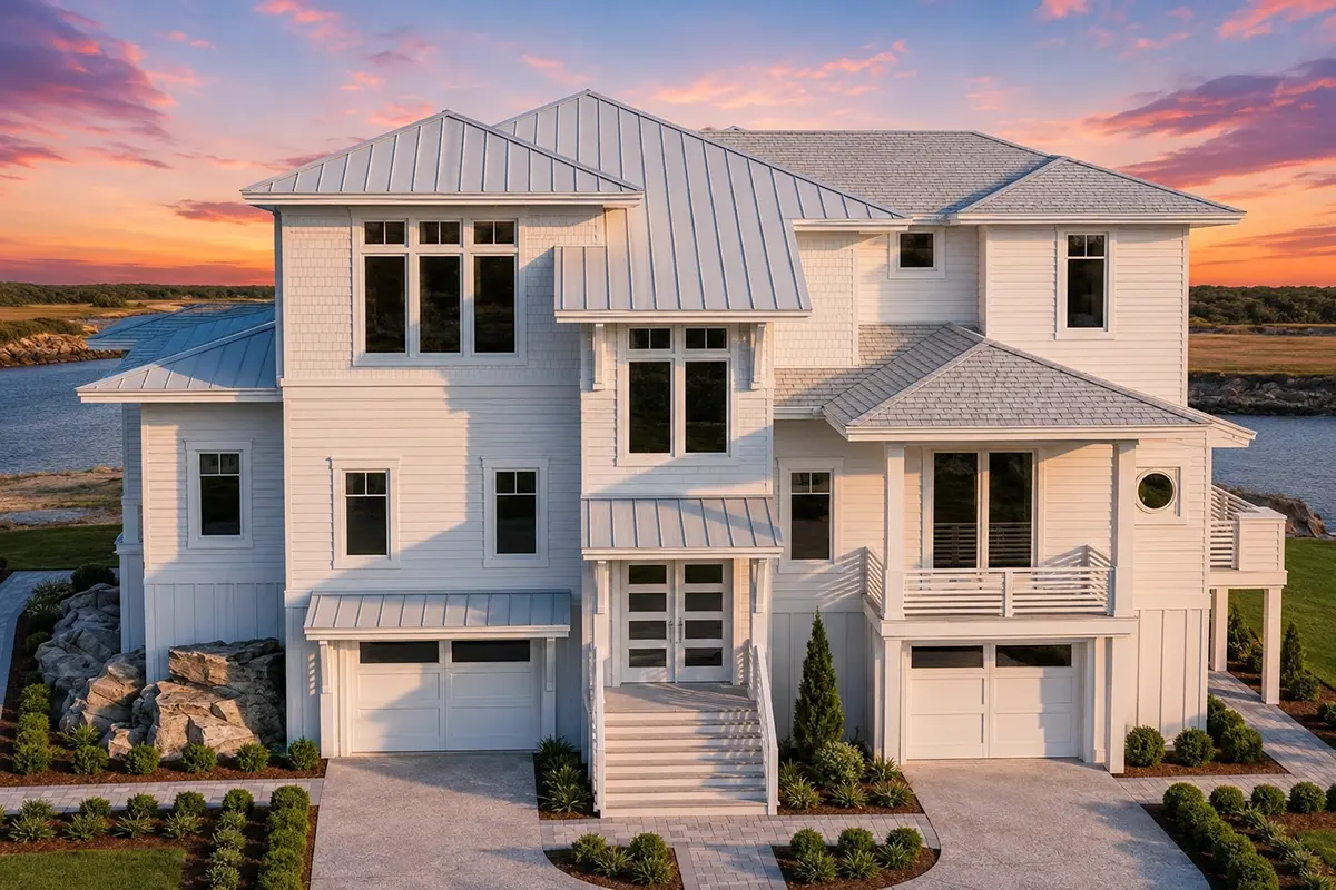 Imagini principale 3 – Proiect de casa cu 2 etaje 382 m²: 4 Dormitoare, Birou, 4 Bai, Bucatarie deschisa, Garaj — 24376R