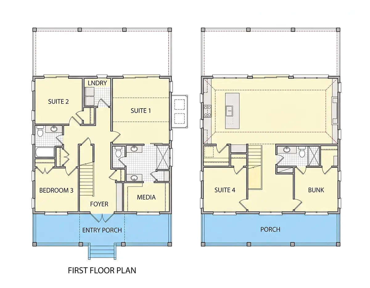 Parter 7 – Proiect de casa cu 2 etaje 275 m²: 3 Dormitoare, 3 Bai, Bucatarie deschisa, Garaj — 92647R