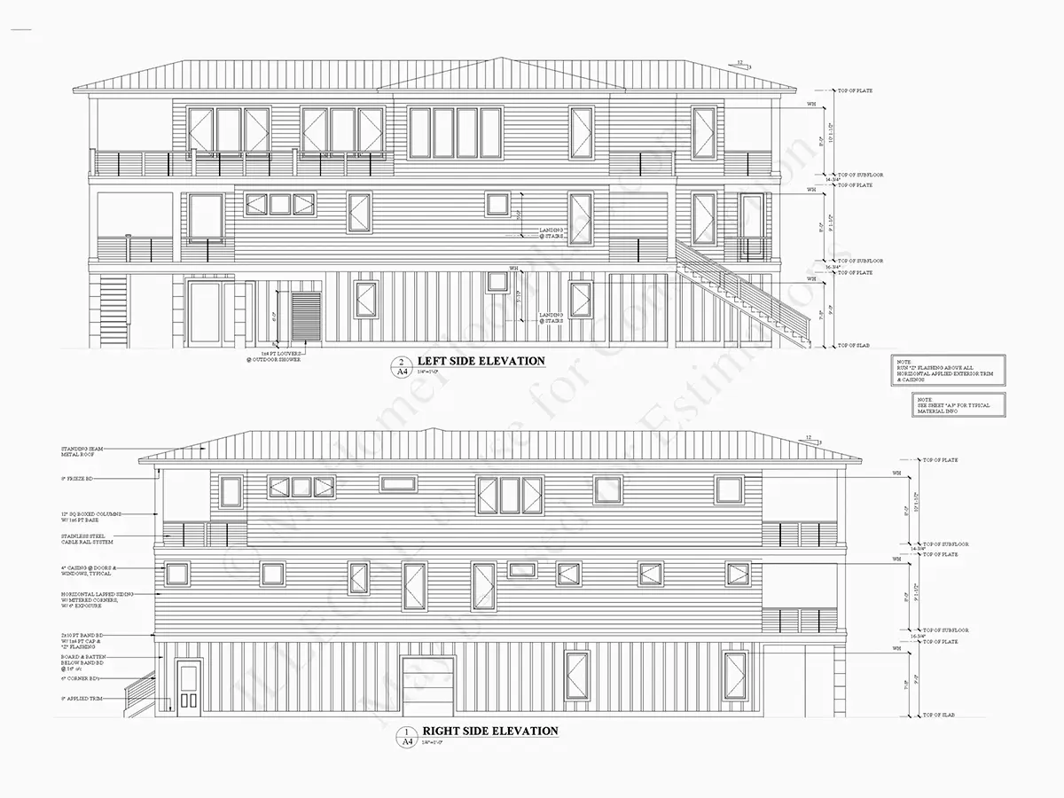 Fațade 29 – Proiect de casa cu 2 etaje 446 m²: 5 Dormitoare, Birou, 6 Bai, Bucatarie deschisa, Garaj — 96183R