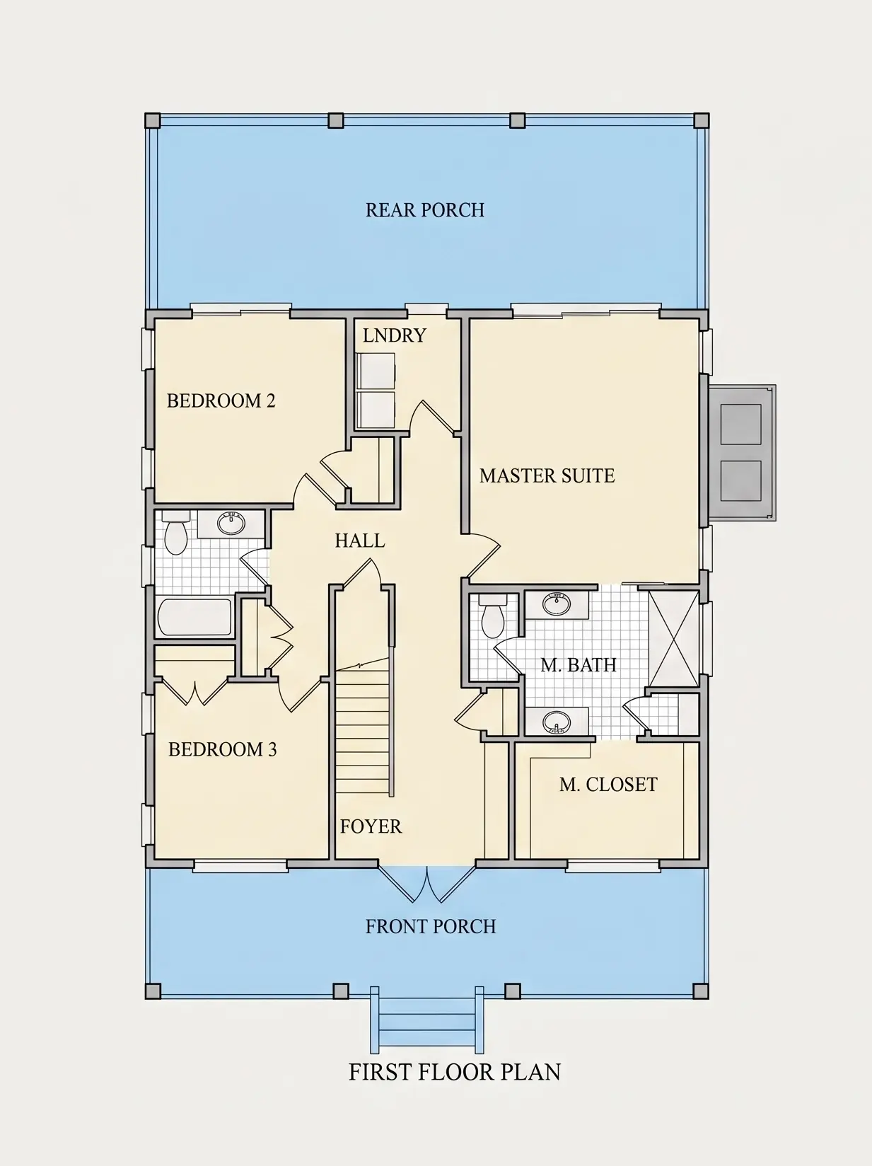 Parter 22 – Proiect de casa cu etaj 219 m²: 5 Dormitoare, 3 Bai, Bucatarie deschisa, fara Garaj — 53391R