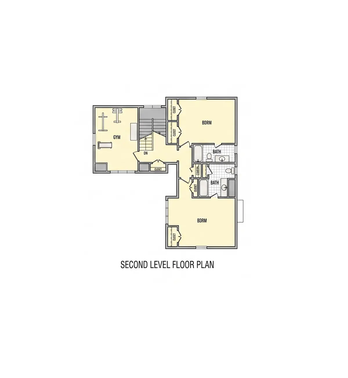 Etaj 1 9 – Proiect de casa cu etaj 275 m²: 3 Dormitoare, Birou, 5 Bai, Bucatarie deschisa, Garaj — 85873R