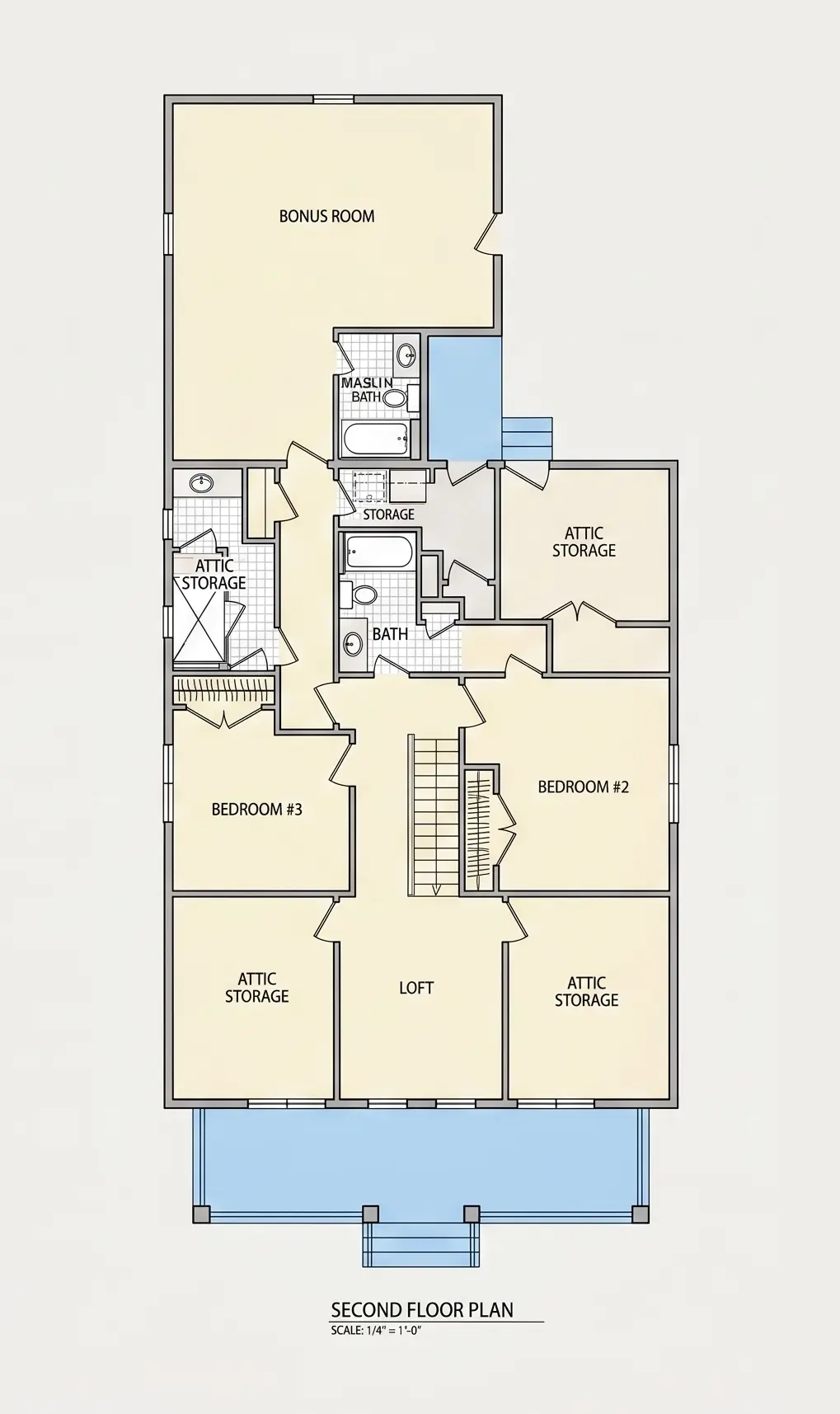 Etaj 1 10 – Proiect de casa cu etaj 262 m²: 3 Dormitoare, 4 Bai, Garaj — 65692R