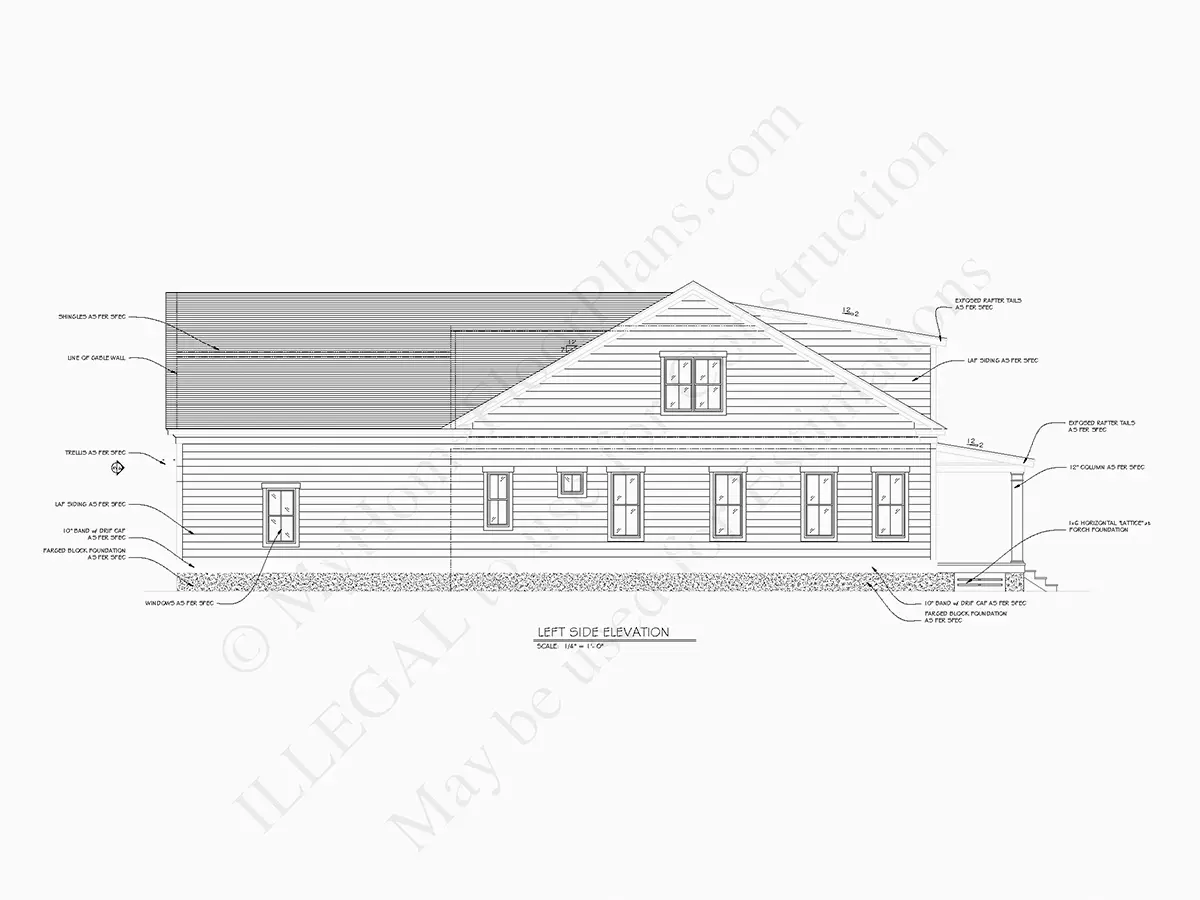 Fațade 8 – Proiect de casa cu etaj 262 m²: 3 Dormitoare, 4 Bai, Garaj — 65692R