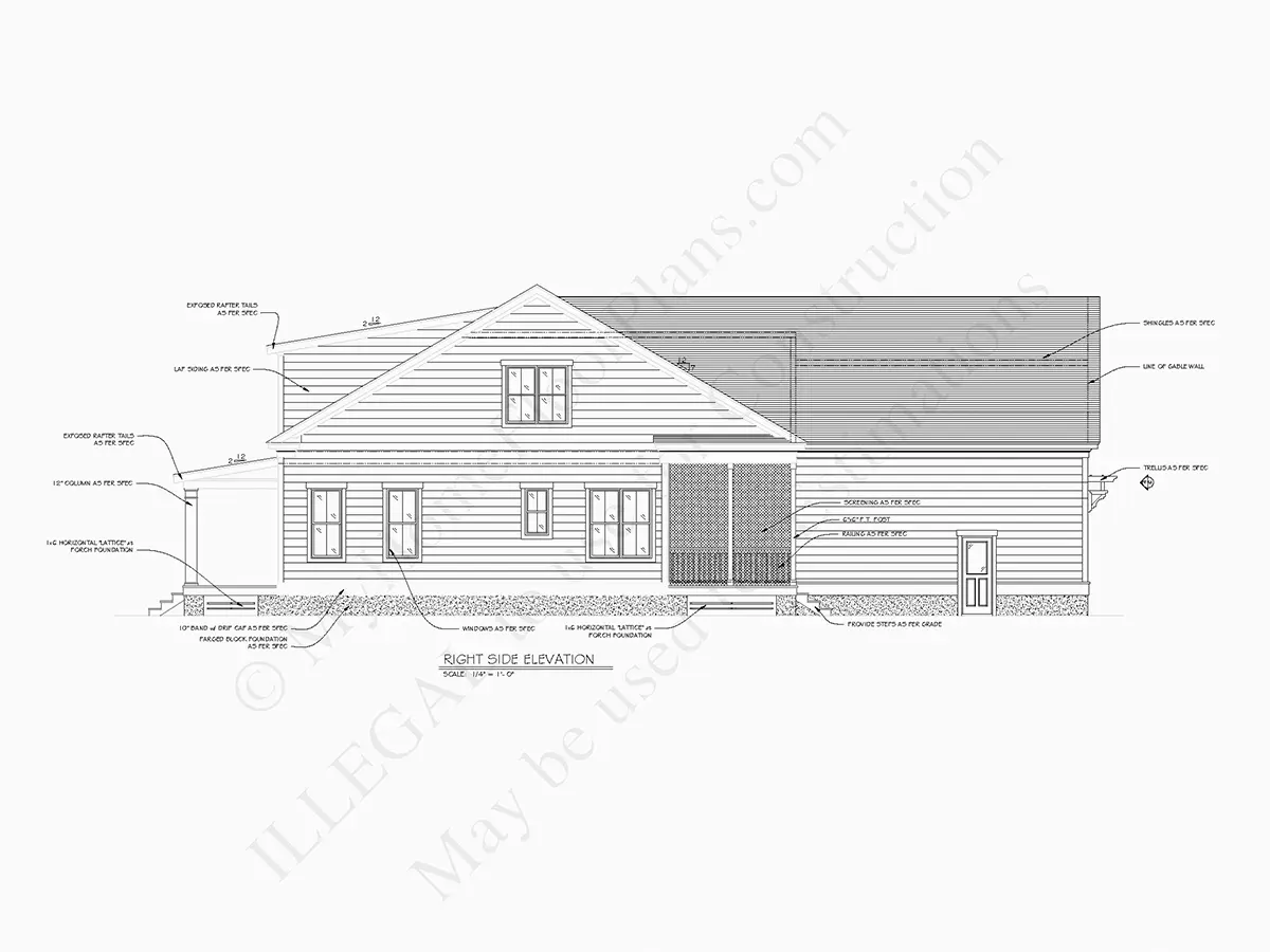 Fațade 6 – Proiect de casa cu etaj 262 m²: 3 Dormitoare, 4 Bai, Garaj — 65692R