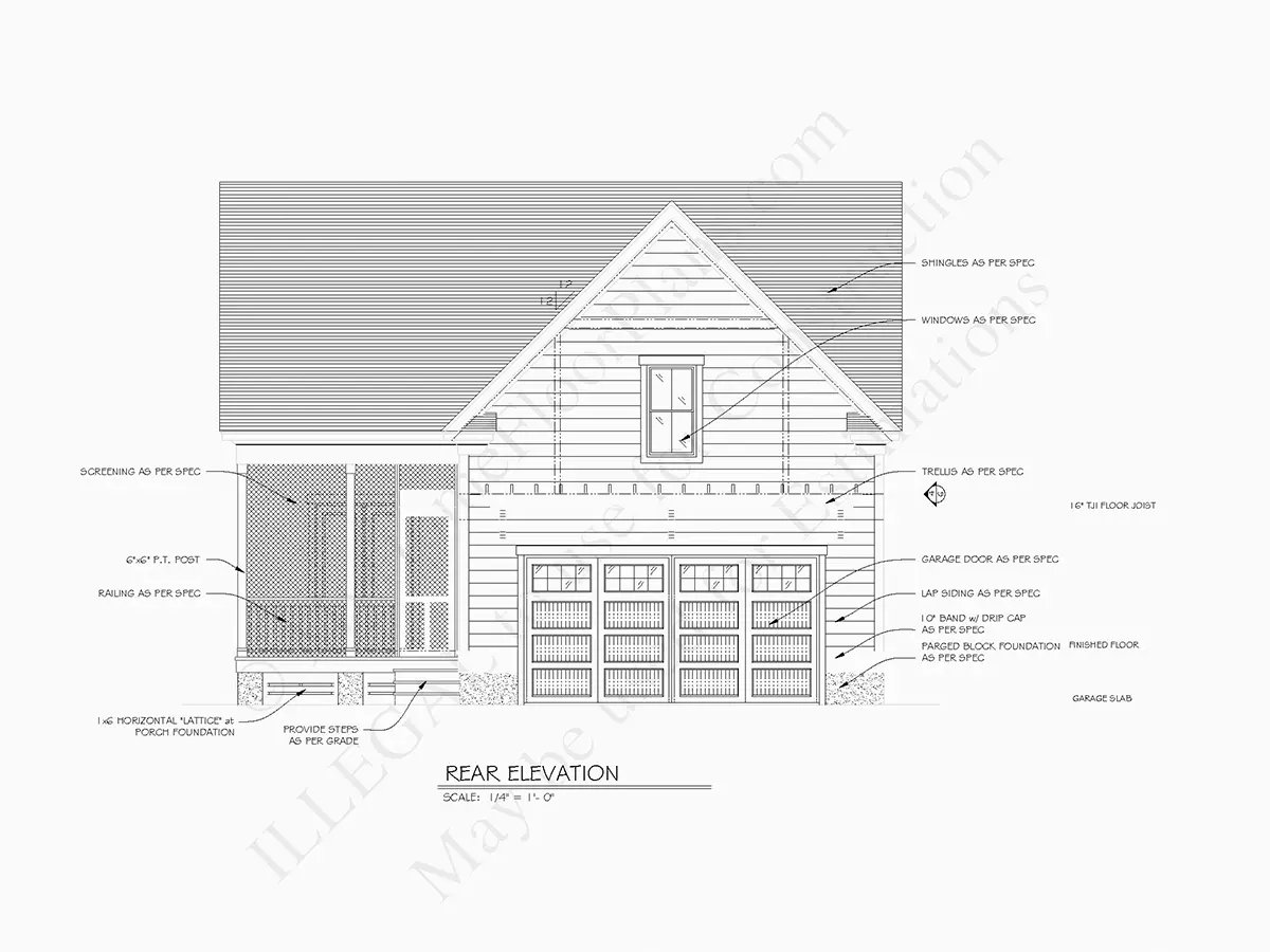 Fațade 5 – Proiect de casa cu etaj 262 m²: 3 Dormitoare, 4 Bai, Garaj — 65692R