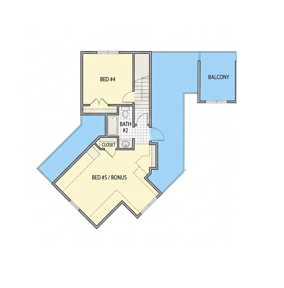 Etaj 1 7 – Proiect de casa parter cu mansardă 263 m²: 4 Dormitoare, 4 Bai, Bucatarie deschisa, Garaj — 44273R