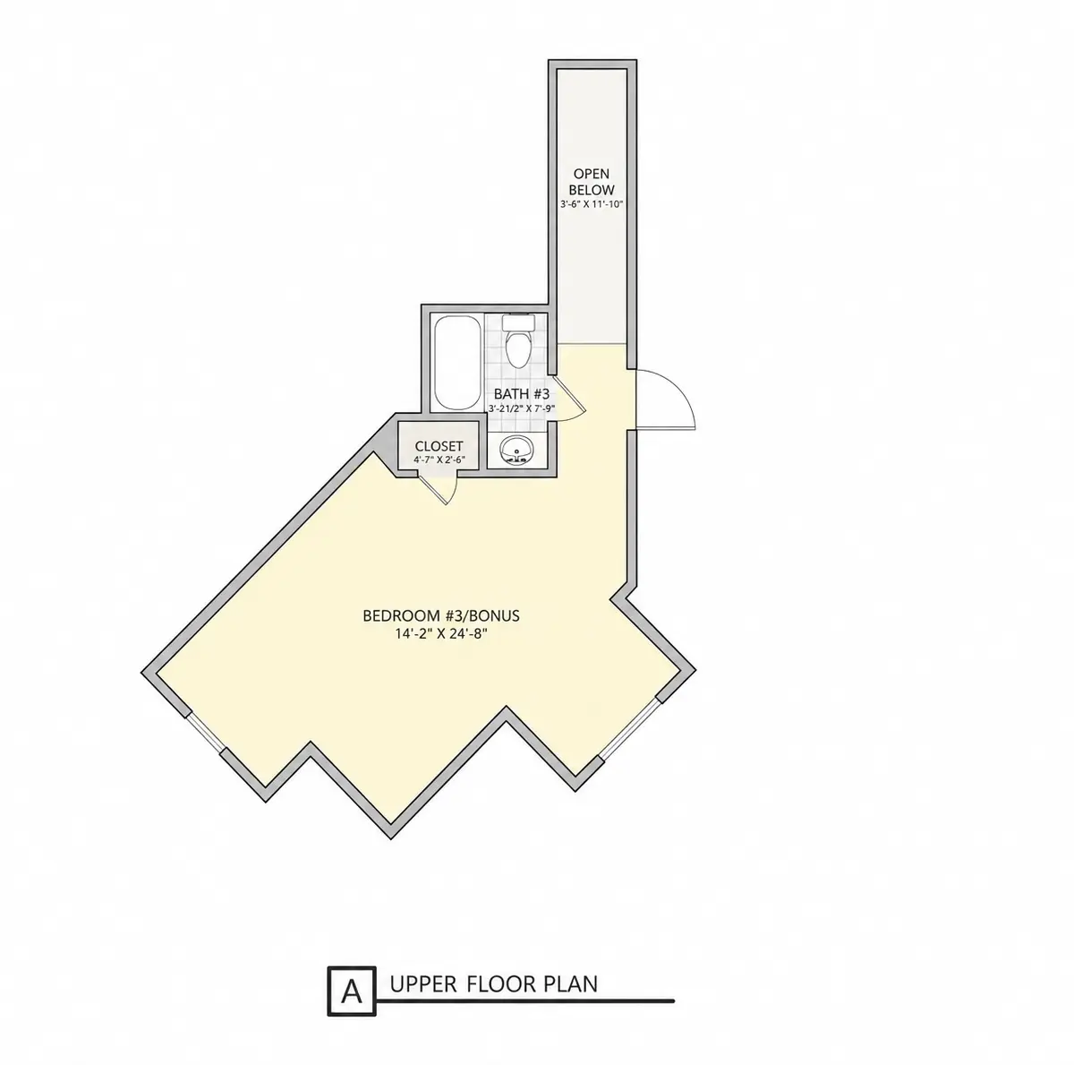 Etaj 1 1 – Proiect de casa parter cu mansardă 270 m²: 3 Dormitoare, Birou, 4 Bai, Bucatarie deschisa, Garaj — 39461R