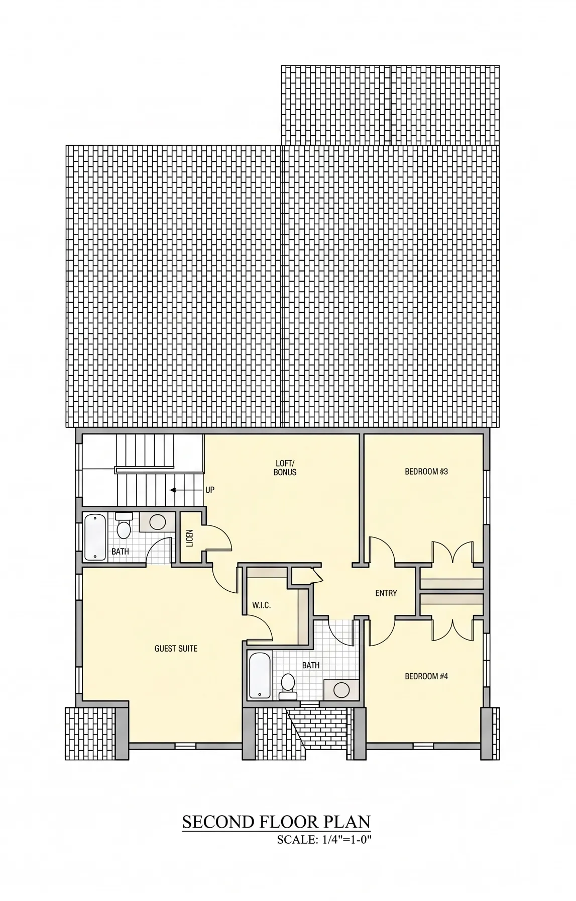 Etaj 1 9 – Proiect de casa cu etaj 286 m²: 4 Dormitoare, 4 Bai, Bucatarie deschisa, Garaj — 12727R