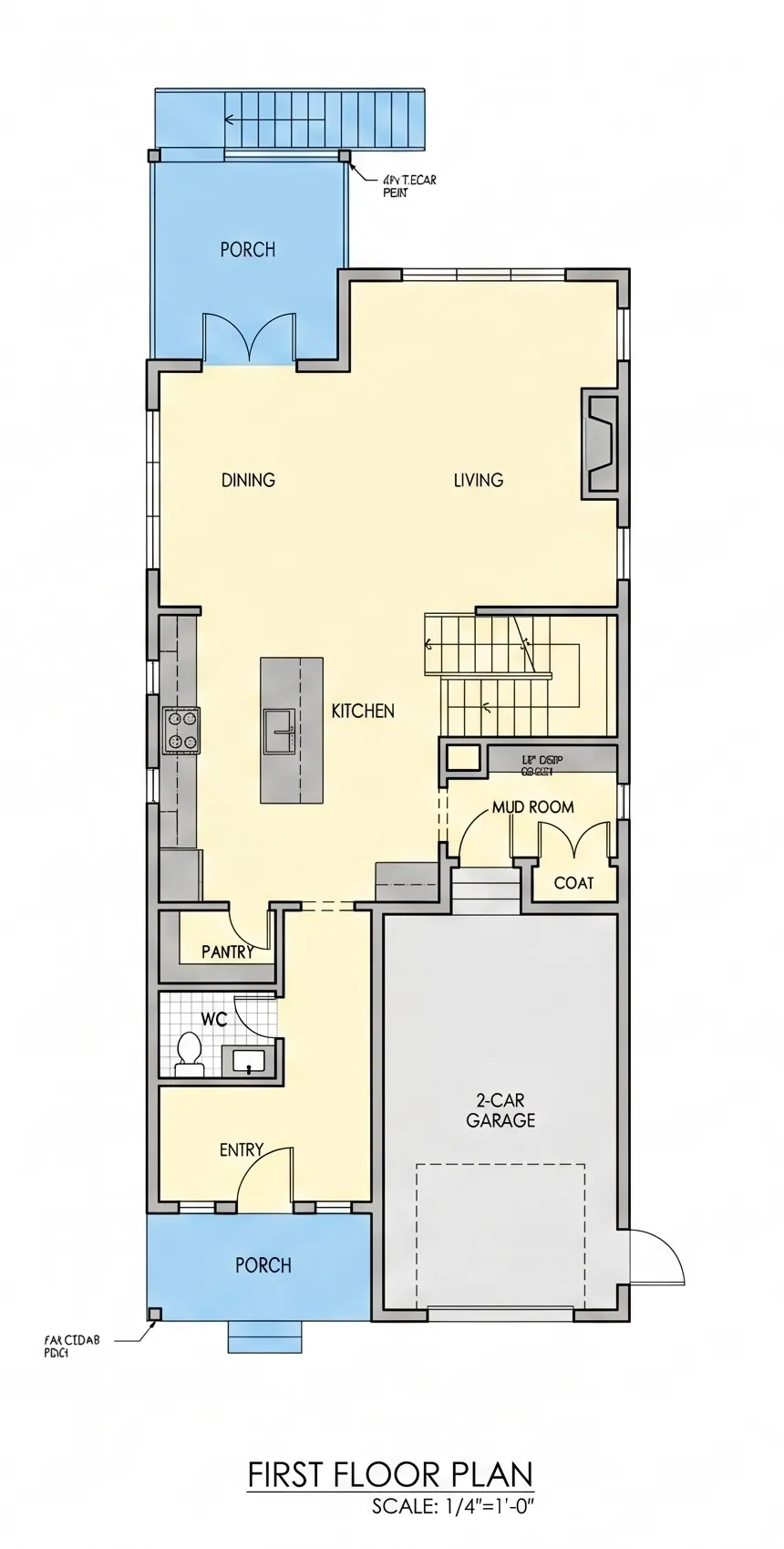 Parter 10 – Proiect de casa cu etaj + demisol 274 m²: 4 Dormitoare, Birou, 4 Bai, Bucatarie deschisa, Garaj — 57702R