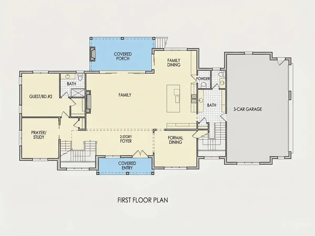 Parter 9 – Proiect de casa cu etaj + demisol 632 m²: 5 Dormitoare, Birou, 6 Bai, Bucatarie deschisa, Garaj — 85765R