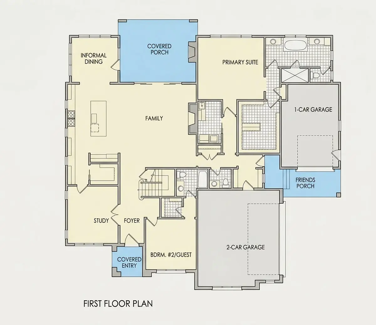 Parter 8 – Proiect de casa parter cu mansardă 379 m²: 4 Dormitoare, Birou, 6 Bai, Bucatarie deschisa, Garaj — 15265R