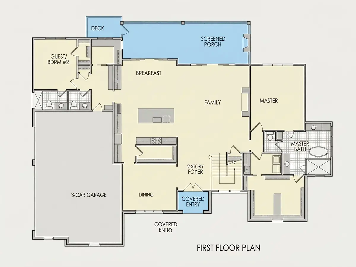 Parter 24 – Proiect de casa parter cu mansardă 399 m²: 5 Dormitoare, 7 Bai, Bucatarie deschisa, Garaj — 51547R