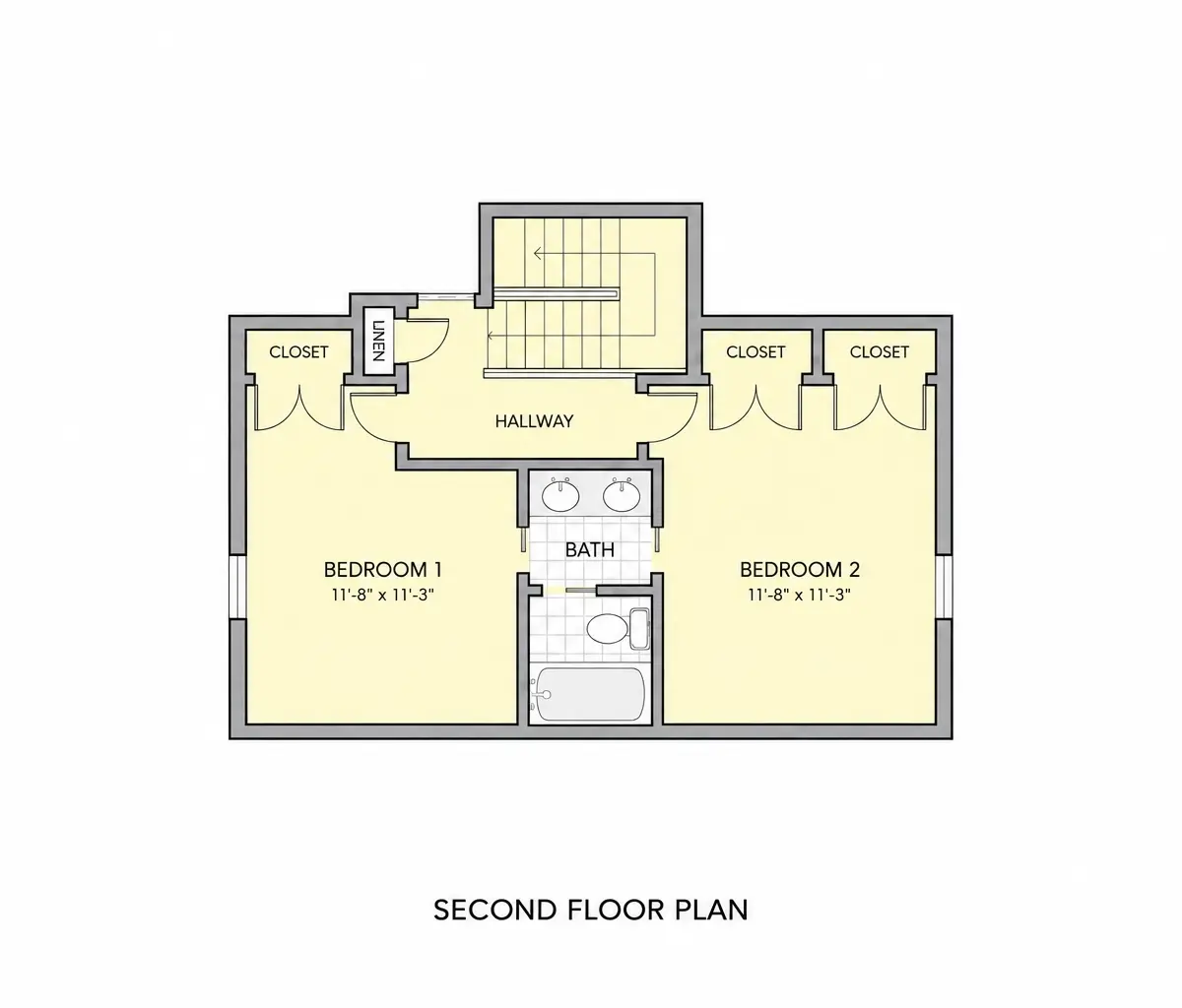 Etaj 1 28 – Proiect de casa cu 2 etaje 204 m²: 3 Dormitoare, 4 Bai, fara Garaj — 44908R