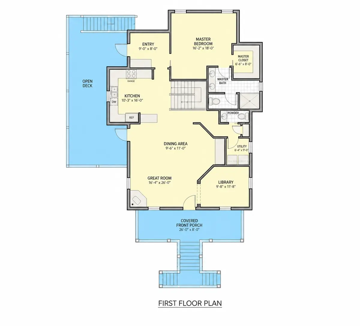 Parter 27 – Proiect de casa cu 2 etaje 204 m²: 3 Dormitoare, 4 Bai, fara Garaj — 44908R