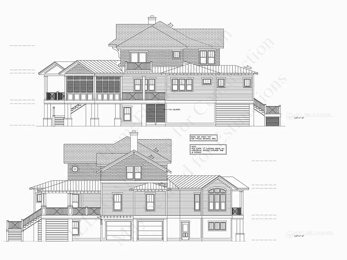 Fațade 31 – Proiect de casa cu 2 etaje 585 m²: 5 Dormitoare, Birou, 7 Bai, Bucatarie deschisa, Garaj — 10297R