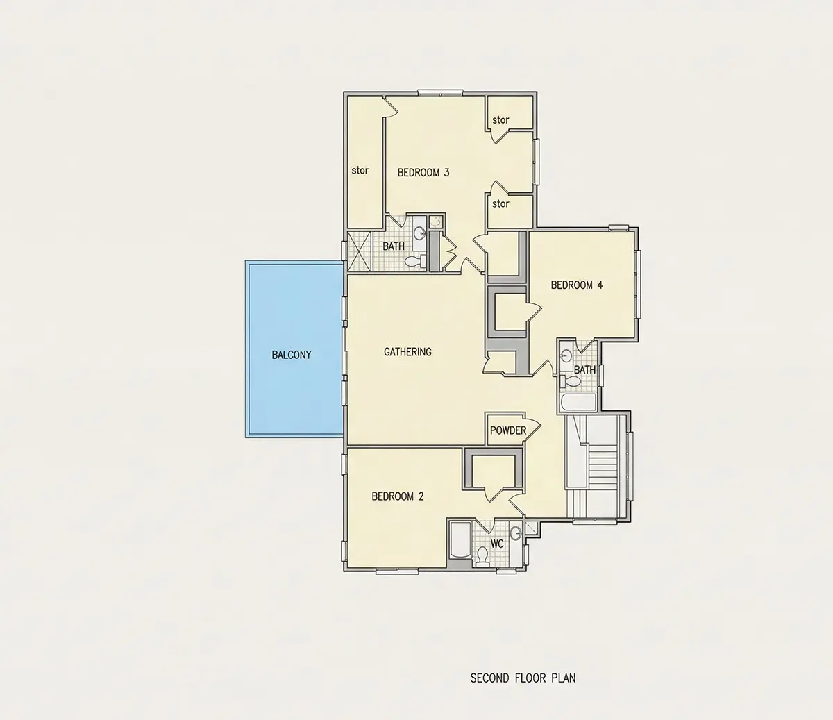 Etaj 1 34 – Proiect de casa cu 2 etaje 585 m²: 5 Dormitoare, Birou, 7 Bai, Bucatarie deschisa, Garaj — 10297R