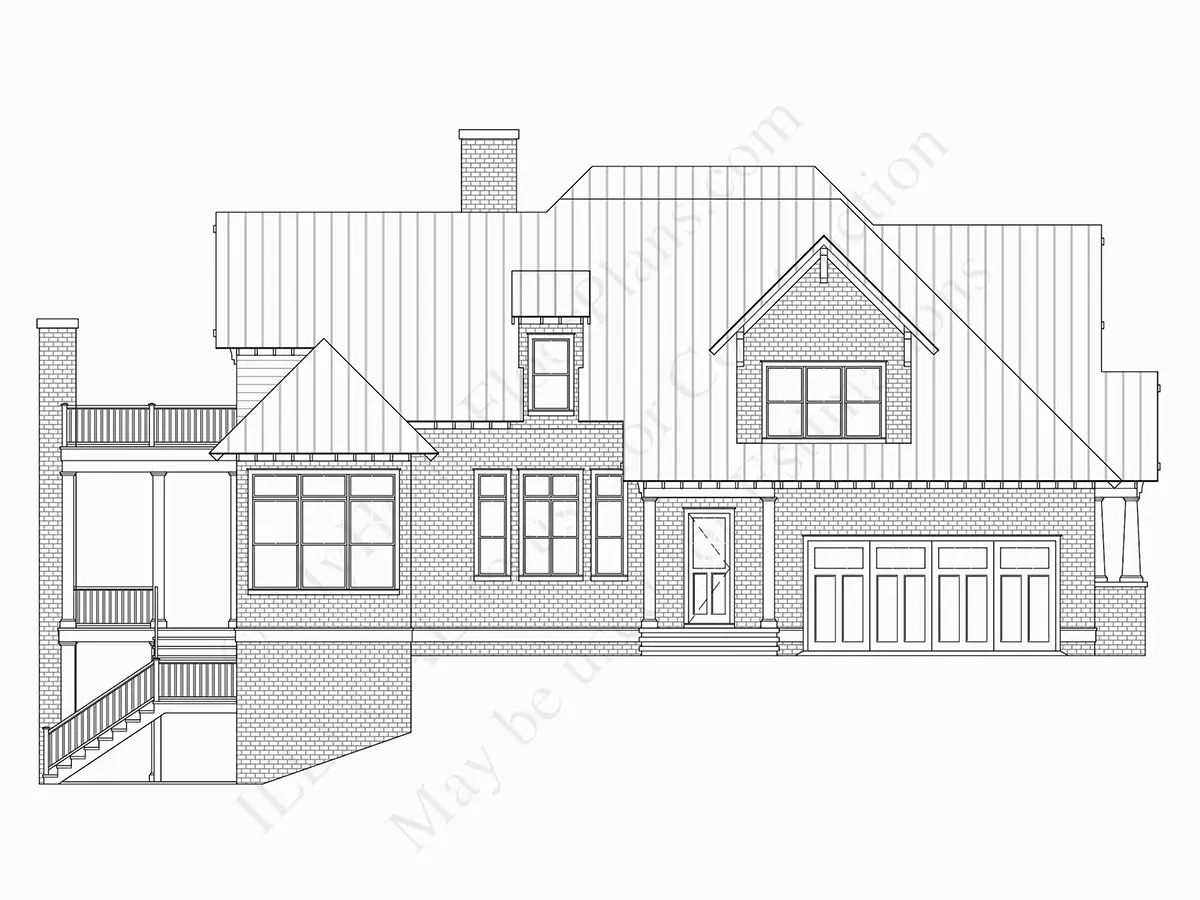 Fațade 29 – Proiect de casa cu etaj + demisol 630 m²: 6 Dormitoare, 6 Bai, Bucatarie deschisa, Garaj — 59624R