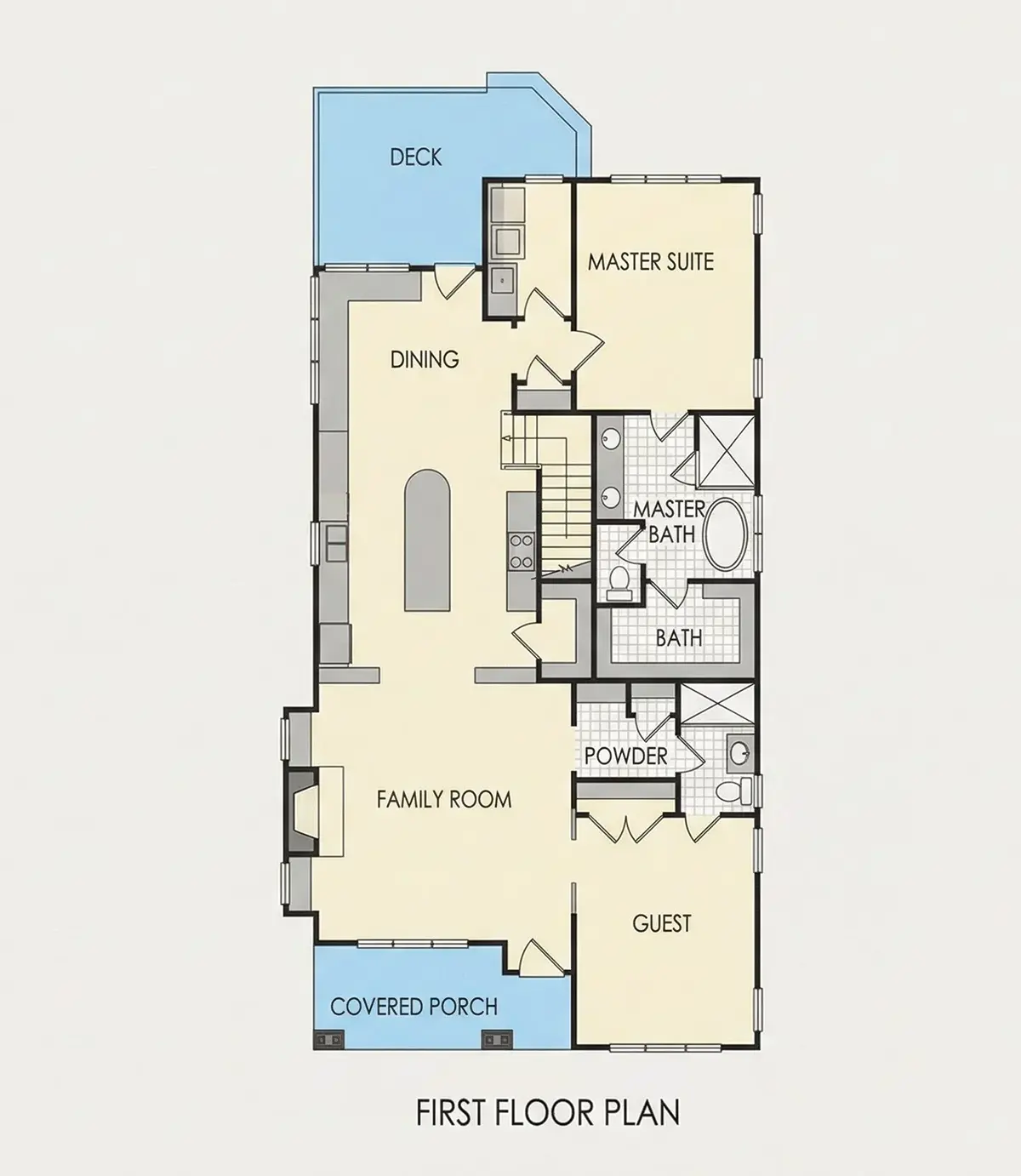 Parter 11 – Proiect de casa parter cu mansardă 292 m²: 4 Dormitoare, Birou, 3 Bai, Bucatarie deschisa, fara Garaj — 57107R