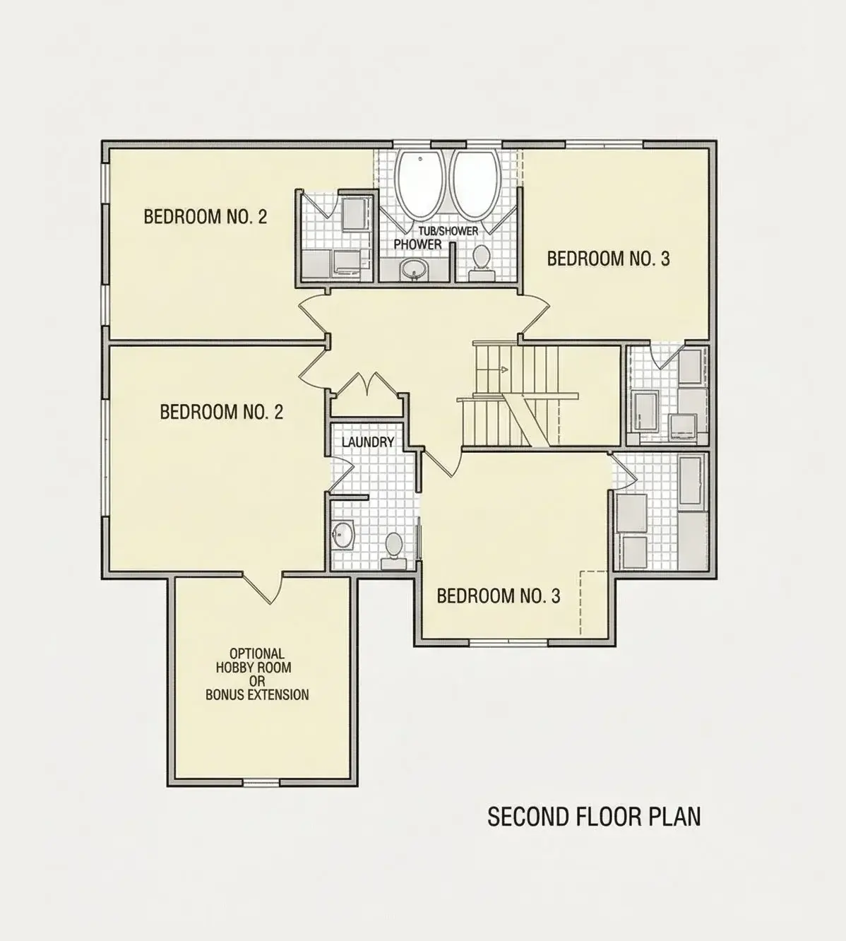 Etaj 1 19 – Proiect de casa cu etaj 318 m²: 5 Dormitoare, 4 Bai, Bucatarie deschisa, Garaj — 70890R