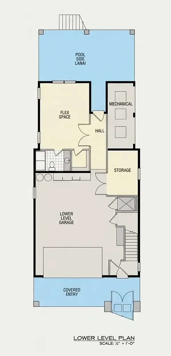 Subsol 24 – Proiect de casa cu 2 etaje 372 m²: 3 Dormitoare, 5 Bai, Bucatarie deschisa, Garaj — 58990R