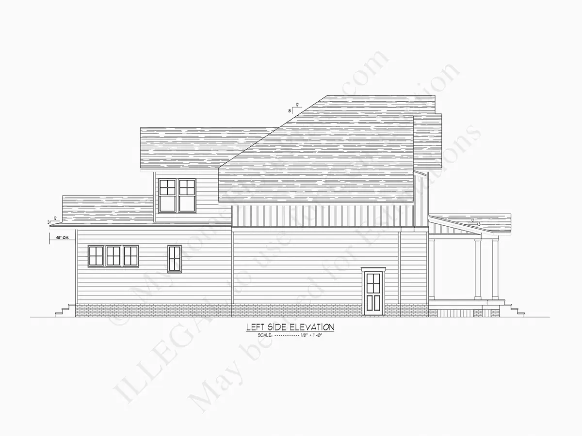 Fațade 19 – Proiect de casa cu etaj 293 m²: 3 Dormitoare, Birou, 4 Bai, Bucatarie deschisa, Garaj — 21252R