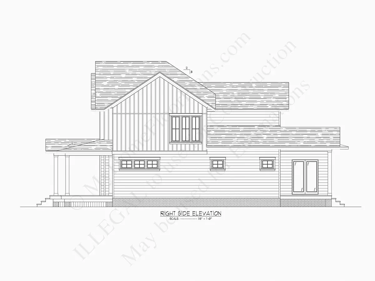 Fațade 20 – Proiect de casa cu etaj 293 m²: 3 Dormitoare, Birou, 4 Bai, Bucatarie deschisa, Garaj — 21252R