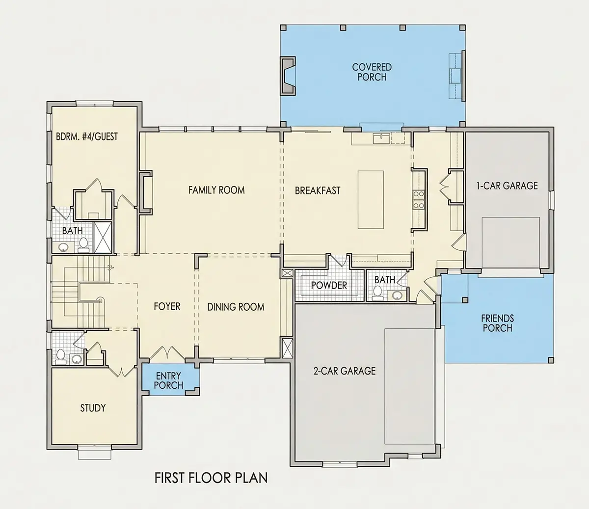 Parter 25 – Proiect de casa cu etaj + demisol 599 m²: 6 Dormitoare, Birou, 8 Bai, Bucatarie deschisa, Garaj — 36963R