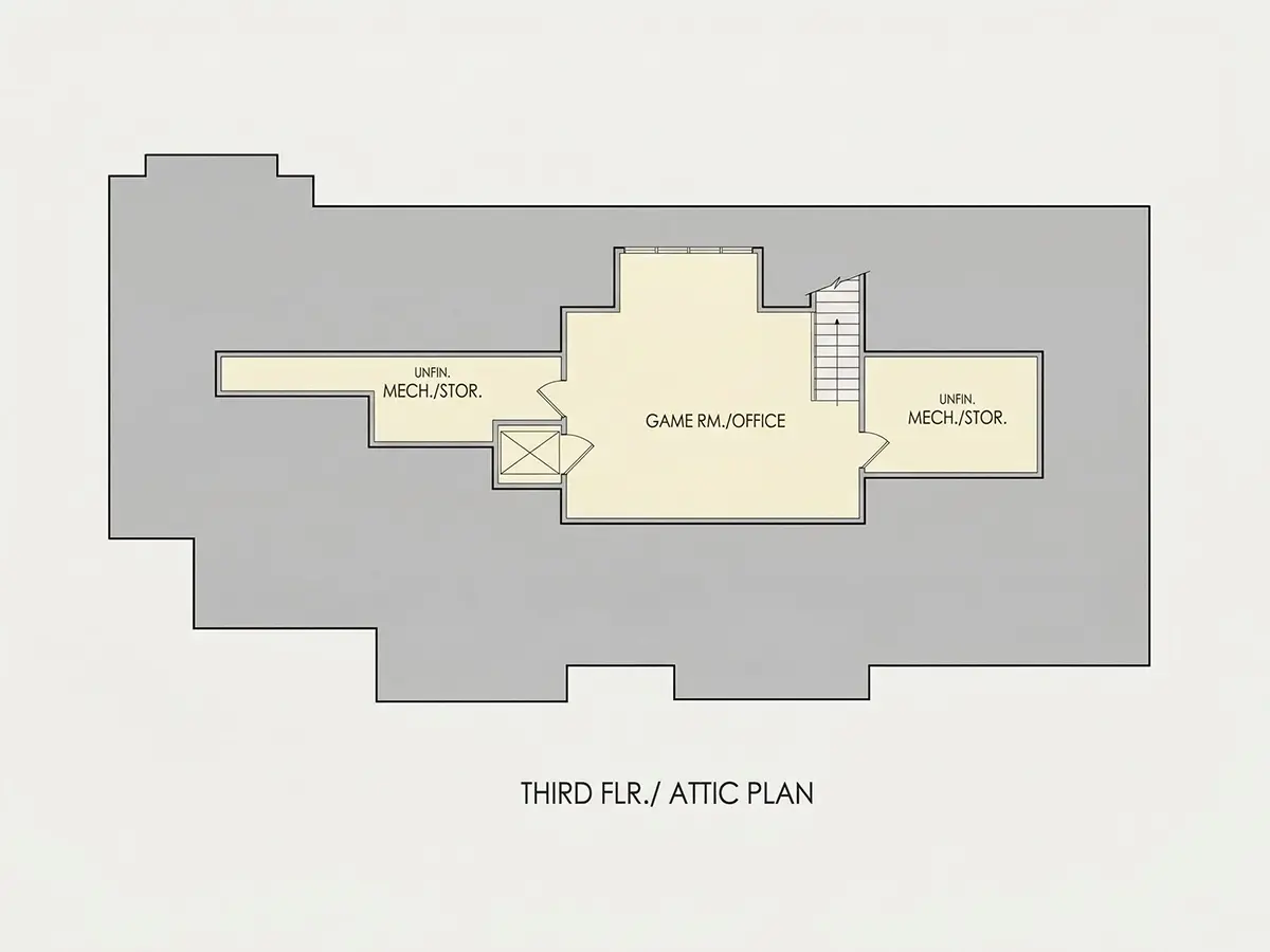 Subsol 22 – Proiect de casa cu 2 etaje 483 m²: 5 Dormitoare, Birou, 6 Bai, Bucatarie deschisa, Garaj — 82660R
